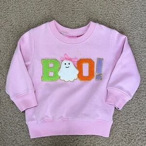 Good Lad Pink Boo Ghost Halloween toddler girl sweatshirt